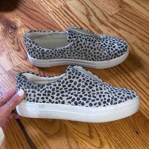 j slides leopard sneakers. Used. Size 7.5